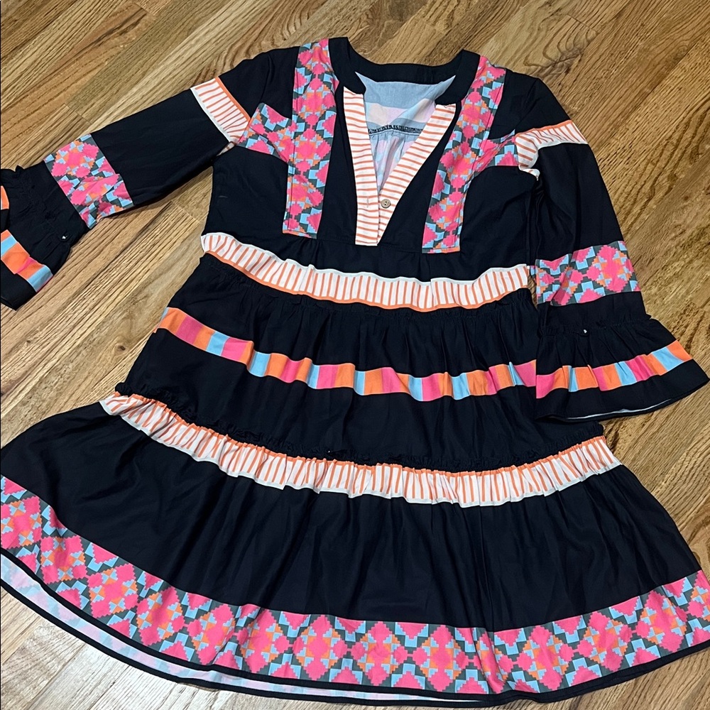 Colorful Dress with Geometric Patterns - NWOT